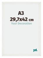 Fotolijst A3 - 29,7x42 cm - Wit Geveegd - MDF - Mura, Huis en Inrichting, Woonaccessoires | Lijsten, Verzenden, Nieuw