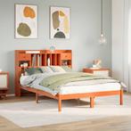 vidaXL Bed met boekenkast zonder matras grenenhout wasbruin, Huis en Inrichting, Slaapkamer | Bedden, Bruin, Verzenden, 140 cm