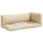 Palletkussens 3 st stof beige | Tweedekansje | 46% Korting, Huis en Inrichting, Woonaccessoires | Kussens, Ophalen of Verzenden