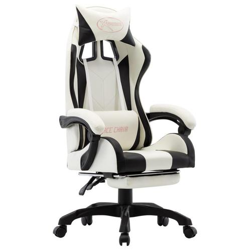 Racestoel Zwart/Wit | Retourdeal | Gamer Stoel | 35% Korting, Huis en Inrichting, Bureaustoelen, Zwart, Nieuw, Bureaustoel, Ophalen of Verzenden