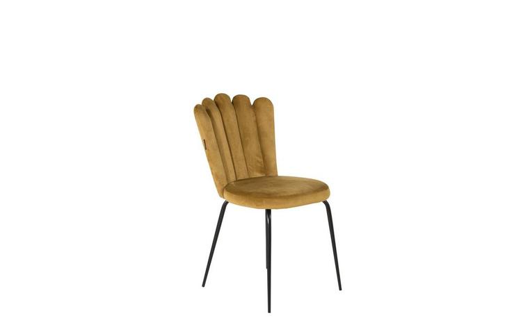 Eetkamerstoel - Hugo -  Okergeel - Fluweel - Jörn, Huis en Inrichting, Stoelen, Verzenden