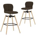 vidaXL Barstoelen draaibaar 2 st stof bruin, Huis en Inrichting, Stoelen, Nieuw, Verzenden