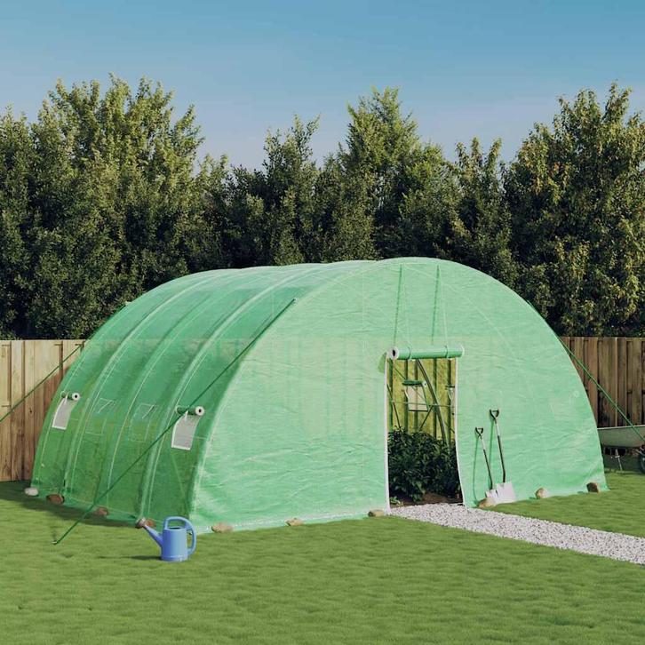 vidaXL Kas met stalen frame groen 24 m² 6x4x2,85 m, Tuin en Terras, Kassen, Nieuw, Verzenden