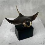 sculptuur, Manta Ray - 11 cm - Brons