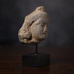Gandhara Boeddha hoofd in graniet - 10 cm