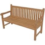 Teak tuinbank rechte rug 150 cm, Huis en Inrichting, Stoelen, Ophalen of Verzenden, Nieuw
