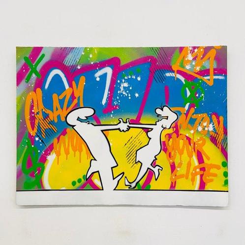 AIIROH (1987) - La Linea - Happy Couple [100% handmade], Antiek en Kunst, Kunst | Schilderijen | Modern