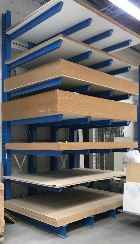 Draagarmstelling nieuw voor opslag plaatmateriaal 3 x 1,5 m, Zakelijke goederen, Kantoor en Winkelinrichting | Magazijn, Stelling en Opslag