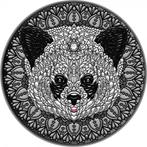 Niue. 5 Dollars 2021 Panda Mandala - Art Swarovski, 2 Oz