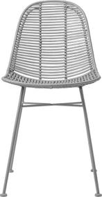 Bloomingville - Stoel - Rotan Seat H45 cm - Grijs, Nieuw, Verzenden