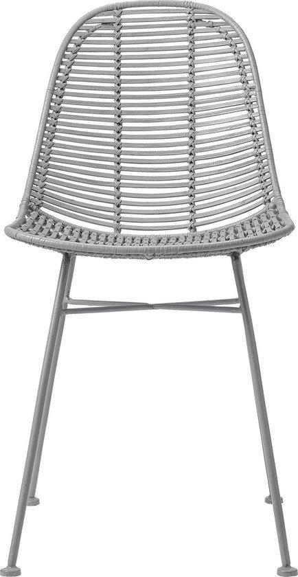 Bloomingville - Stoel - Rotan Seat H45 cm - Grijs, Huis en Inrichting, Stoelen, Verzenden