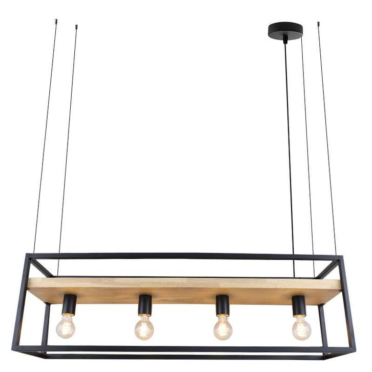 Industriële hanglamp zwart, Frama, Huis en Inrichting, Lampen | Hanglampen, Nieuw, Hout, 75 cm of meer, Ophalen of Verzenden