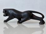 Beeld, Art Deco Puma - 12 cm - Hard Hout