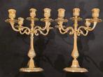 Kandelaber (2) - Verguld messing - Gouden bronzen kandelaars
