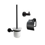 Toilet Accesoireset | Wandmontage | Mat Zwart | 55% KORTING!, Ophalen, Nieuw, Rvs, Toilet