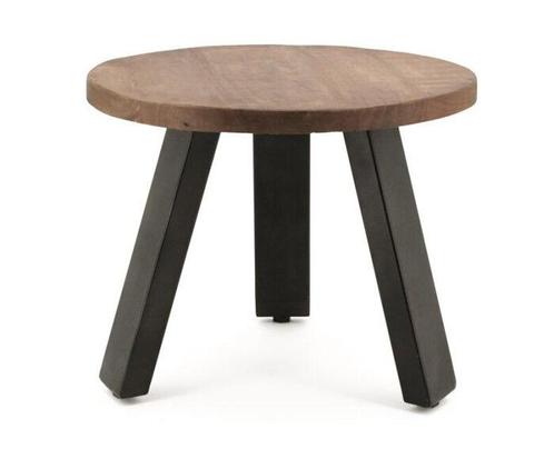 Ronde 50 cm bijzettafel / salontafel mangohout Eleonora, Huis en Inrichting, Tafels | Salontafels, Nieuw, Ophalen of Verzenden