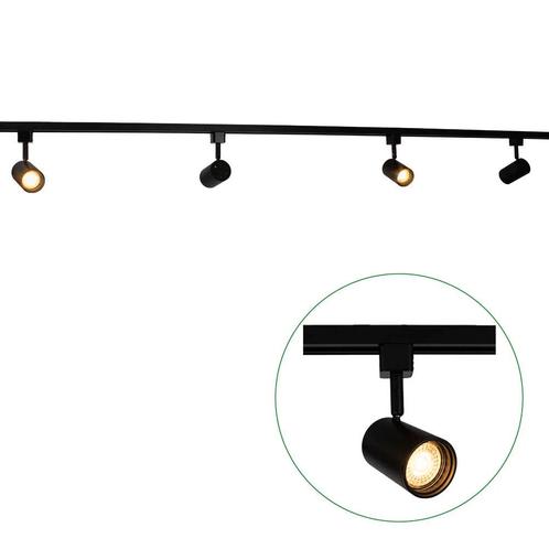 LED 1-fase Rails | Zwart | 2 meter | Dimbaar, Huis en Inrichting, Lampen | Plafondlampen, Nieuw, Metaal, Ophalen of Verzenden