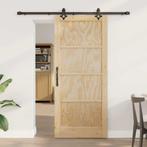 vidaXL Schuifdeur Naturel en zwart 86 x 198.5 cm, Doe-het-zelf en Verbouw, Deuren en Horren, Verzenden, Nieuw