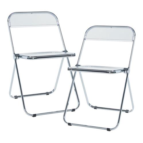 Klapstoel set van 2 Pornainen 74x46x47 cm transparant [en.ca, Huis en Inrichting, Stoelen, Nieuw, Verzenden