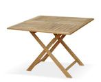 Teakea - Teak Houten Tuintafel Inklapbaar | 90x90x75, Verzenden, Nieuw, Teakhout