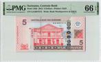 2012 Suriname P 162b 5 Dollar Pmg 66 Epq, Verzenden