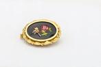 Broche - 18 karaat Geel goud Onyx, Sieraden, Tassen en Uiterlijk, Antieke sieraden
