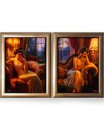 Ksavera - Belle Epoque DS0710 - diptych - acrylglass in gold, Nieuw