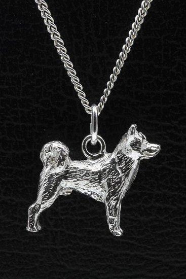 Zilveren Shika inu ketting hanger - groot, Sieraden, Tassen en Uiterlijk, Kettinghangers, Verzenden