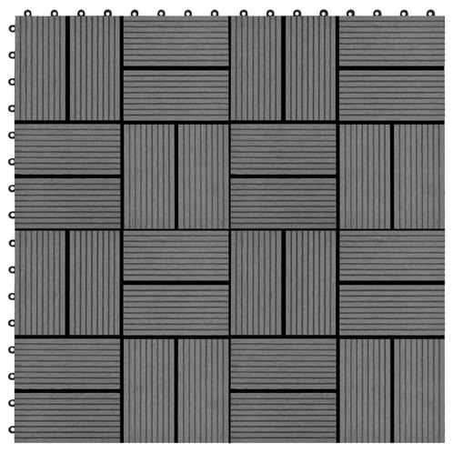 vidaXL Terrastegels 30x30 cm 1 m² HKC grijs 11 st, Doe-het-zelf en Verbouw, Vloerdelen en Plavuizen, Nieuw, Verzenden