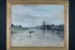 Hollandse School (XIX-XX) - Rivier Stadsgezicht, Antiek en Kunst, Kunst | Schilderijen | Klassiek