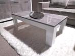 Salontafel Marknesse 126x67cm Wit/Marmer - salontafel, Huis en Inrichting, Tafels | Salontafels, Nieuw, Overige materialen