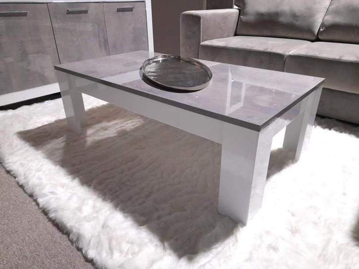 Salontafel Marknesse 126x67cm Wit/Marmer - salontafel, Huis en Inrichting, Tafels | Salontafels, Nieuw, Overige materialen