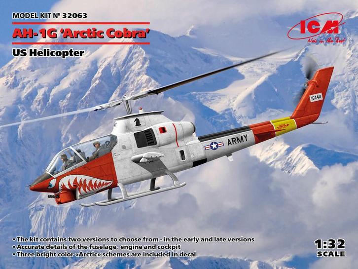 ICM 32063 AH-1G Arctic Cobra, US Helicopter Bouwpakket, Hobby en Vrije tijd, Modelbouw | Vliegtuigen en Helikopters, Nieuw, Overige merken
