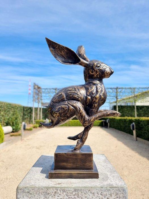 Beeldje - rennende haas - Brons, Antiek en Kunst, Kunst | Designobjecten