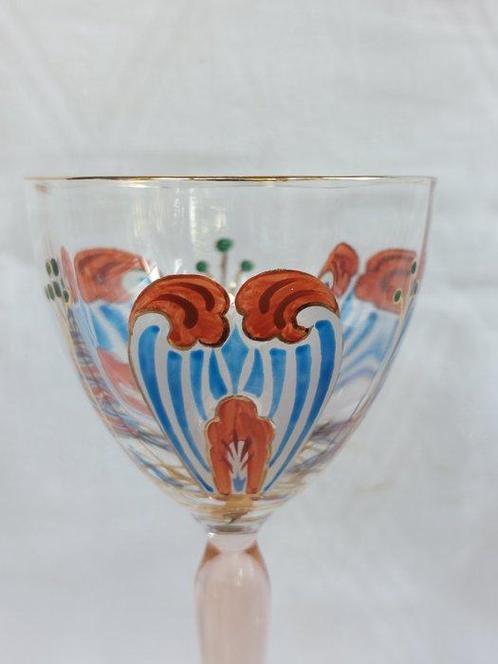 Theresienthal - Wijnglas - Wijnglas met emaille, Antiek en Kunst, Antiek | Glas en Kristal
