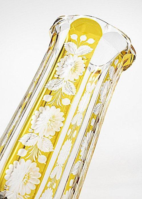 Moser Art Deco Engraved-Faceted Multilayer Crystal Glass, Antiek en Kunst, Antiek | Glas en Kristal