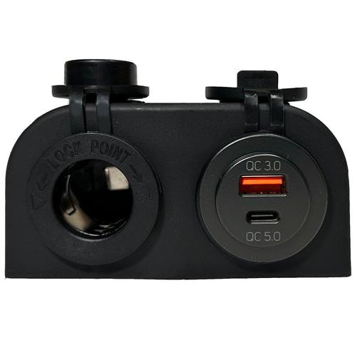 Opbouw USB-A QC3.0 + USB-C QC5.0  + sigarettenaansteker met, Auto-onderdelen, Elektronica en Kabels, Nieuw, Ophalen of Verzenden