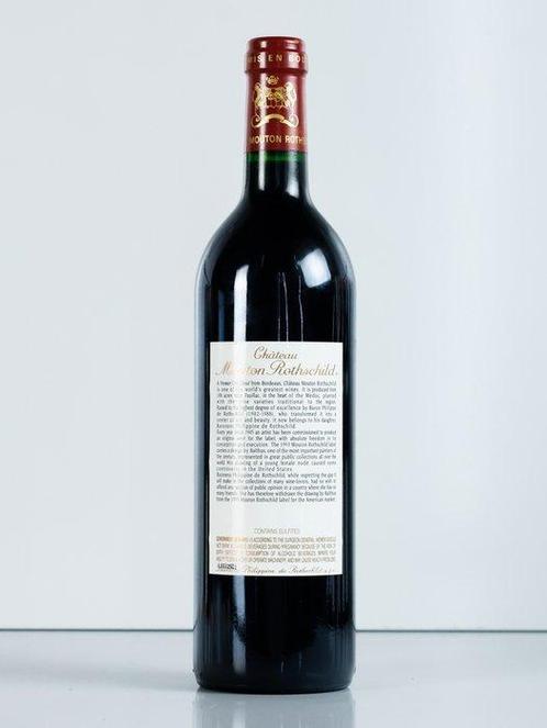 1993 Château Mouton Rothschild (Censored Label) - Pauillac, Verzamelen, Wijnen
