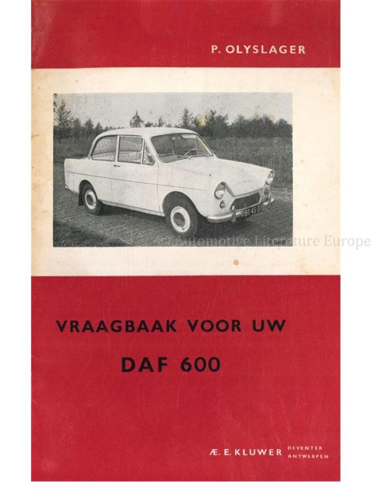 1960 DAF 600 VRAAGBAAK NEDERLANDS, Auto diversen, Handleidingen en Instructieboekjes