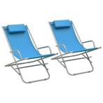 vidaXL Klapstoelen 2 st staal blauw, Verzenden, Nieuw