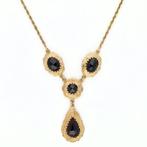 Halsketting - 14 karaat Geel goud - Granaat, Nieuw