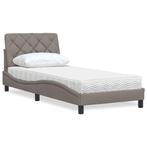 vidaXL Bed met matras stof taupe 90x200 cm, Huis en Inrichting, Slaapkamer | Bedden, 90 cm, Eenpersoons, Verzenden, Nieuw