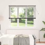 vidaXL Raamblind met gordijnen Zwart Aluminium, Verzenden, Nieuw, Zwart