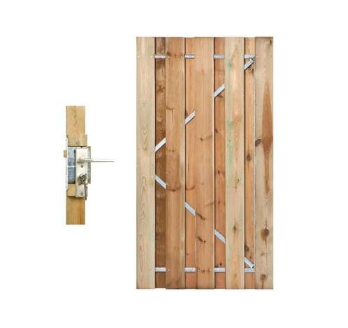 Tuindeur stalen frame geïmpregneerd hout, Tuin en Terras, Tuinhekken en Hekwerk, Nieuw, Ophalen of Verzenden