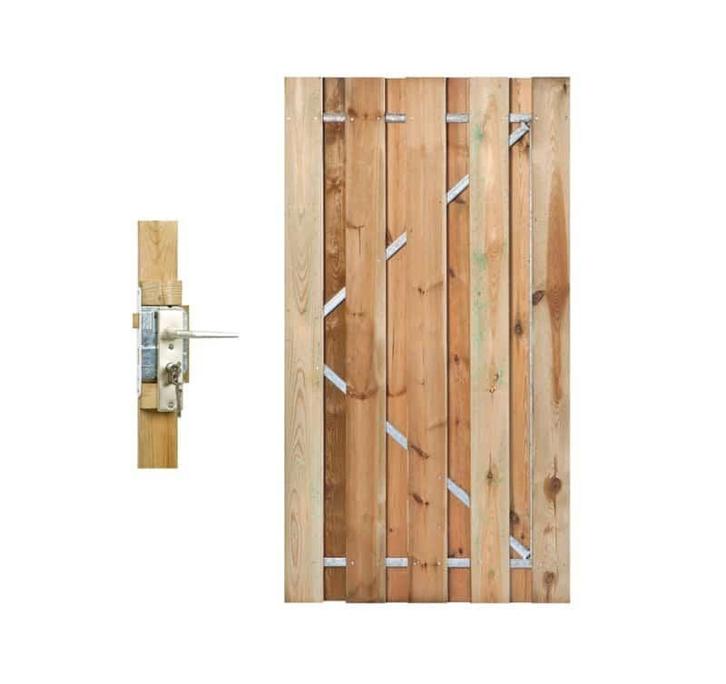 Tuindeur stalen frame geïmpregneerd hout, Tuin en Terras, Tuinhekken en Hekwerk, Nieuw, Ophalen of Verzenden