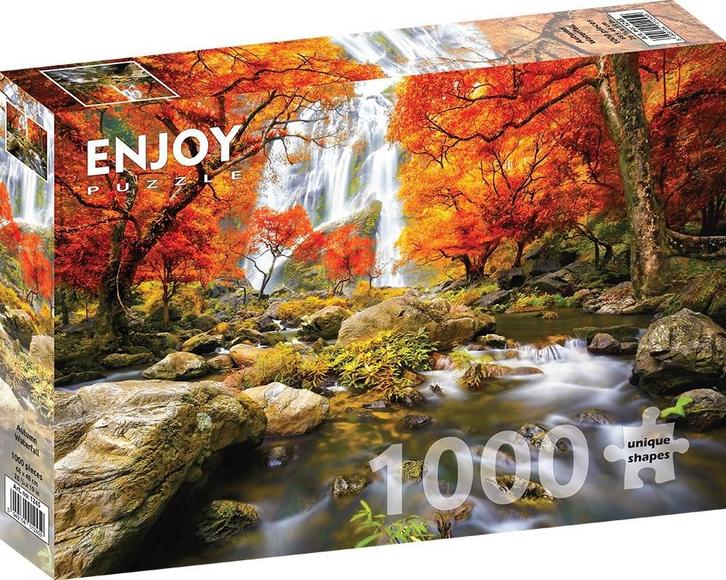 Autumn Waterfall Puzzel (1000 stukjes) | Enjoy Puzzle -, Hobby en Vrije tijd, Denksport en Puzzels, Nieuw, Verzenden