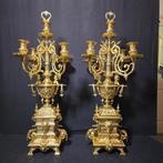 Kaarsenhouder (2) - Brons - Zeer grote kandelaars, Antiek en Kunst, Antiek | Klokken