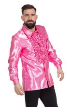 Disco Blouse Ruches Roze, Kleding | Heren, Verzenden, Nieuw