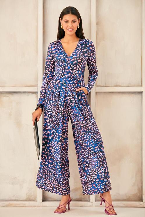 Wrap Culotte Jumpsuit in Print - S, Kleding | Dames, Jumpsuits, Nieuw, Verzenden