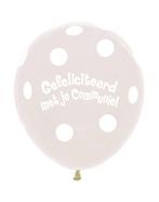 Ballonnen Communie Polka Dots Clear 45cm 25st, Hobby en Vrije tijd, Feestartikelen, Verzenden, Nieuw